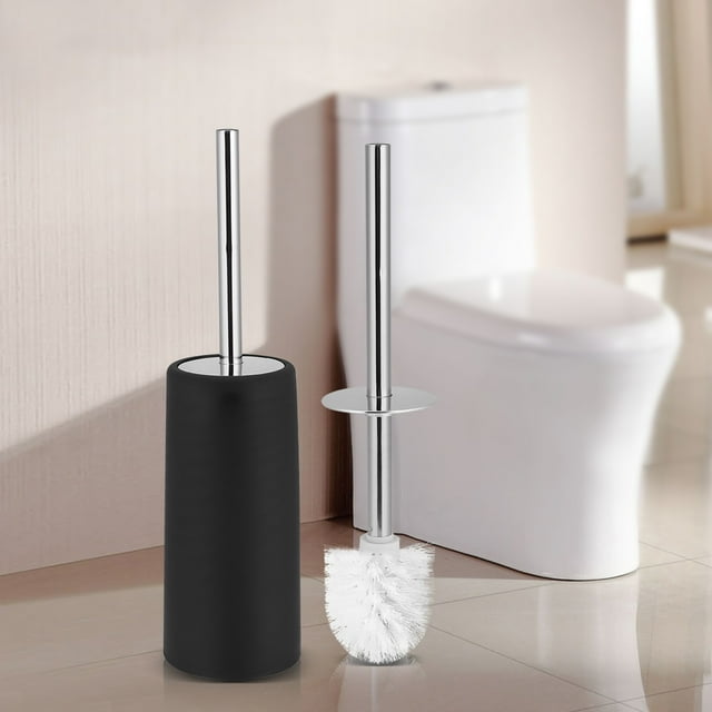 Cepillo para Inodoro Fugacal Acero Inoxidable Compacto Fuerte con Base Pesada Negro