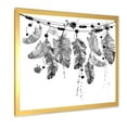 thumbnail image 2 of Designart 'Hanging Monochrome Bird Feathers' Bohemian & Eclectic Framed Art Print, 2 of 4