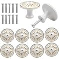 thumbnail image 1 of 10PCS Vintage Drawer Door Handle, 35MM Furniture Knob, Round Drawer Knobs, Brass Door Knobs, Furniture Handles (White), 1 of 5