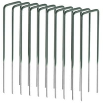 OUNONA Set of 10 Heavy Duty Metal Garden Pegs U-Shaped Tent Stakes for Outdoor Camping Lawn Ground Use