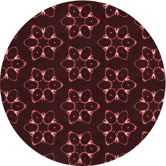 Ahgly Company Machine Washable Indoor Round Transitional Chocolate Brown Area Rugs, 7' Round