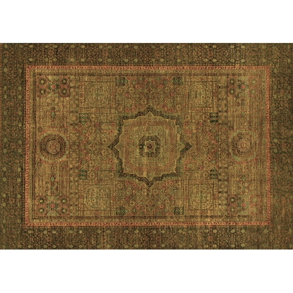 Ahgly Company Indoor Rectangle Abstract Brown Modern Area Rugs, 2' x 4'