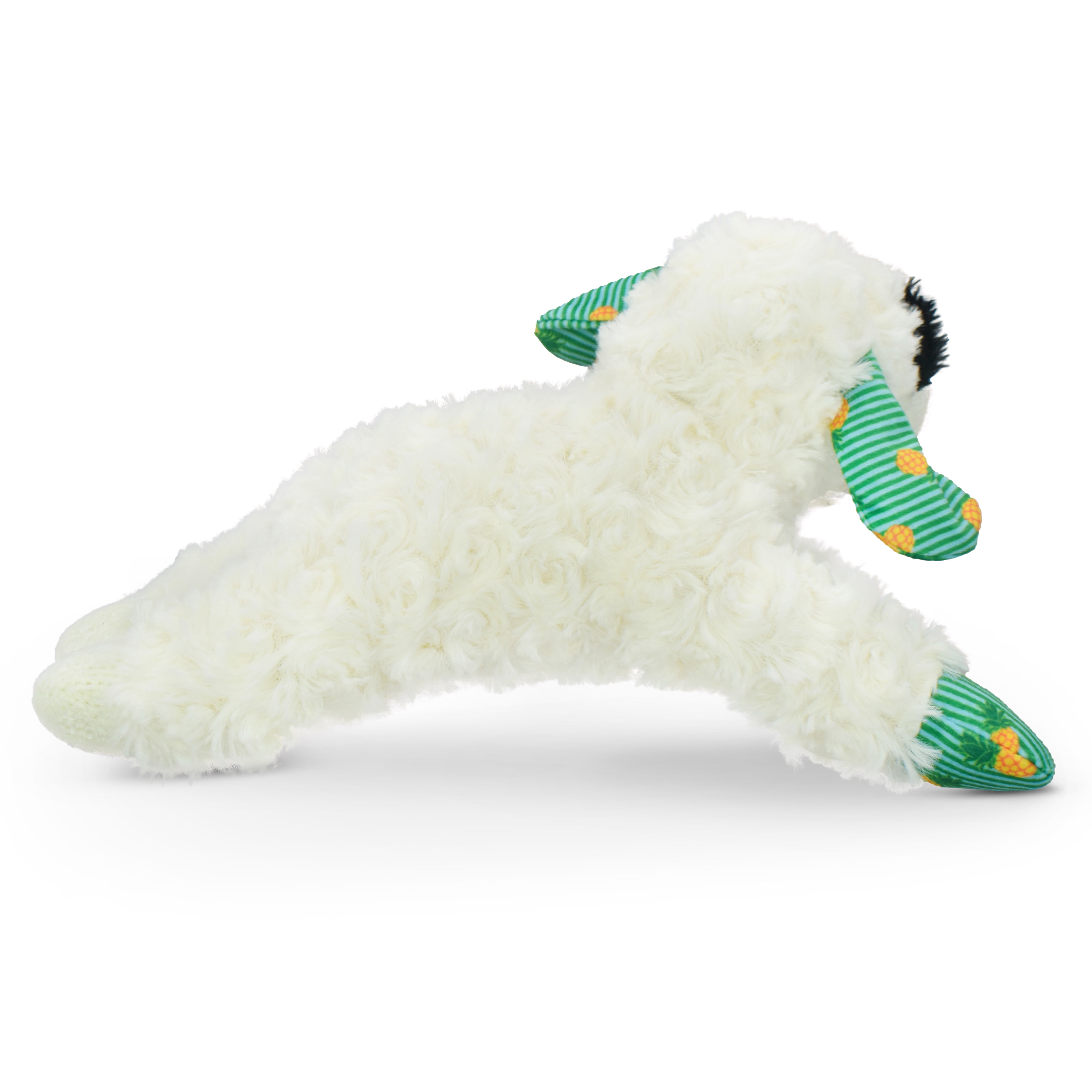 Multipet Summer Lamb Chop, Plush Dog Toy, Pineapple Pattern, 10.5 inches