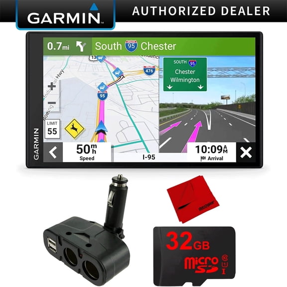 Garmin DriveSmart 76 7" Car GPS Navigator (010-02470-00) Bundle with USB Car Charger| Official Garmin USA Dealer