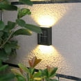thumbnail image 3 of Solar Wall Lights Outdoor Up and Down LED Wall Sconce 4Pcs Dual-Head Porch Light Waterproof Deck Lamps for Garden Path Yard Patio Driveway Decor, Warm White, 3 of 7