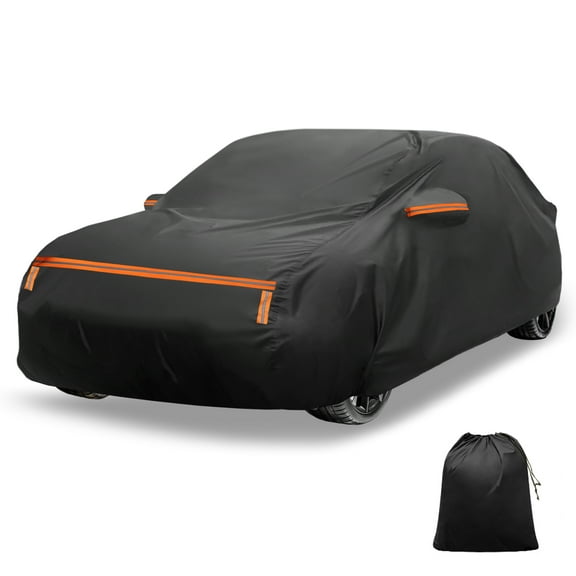 Unique Bargains Car Cover for Nissan Kicks Aluminum Film Cotton Outdoor Full Car Cover All Weather Waterproof Windproof Sun Rain Snow Protection with Door Zipper