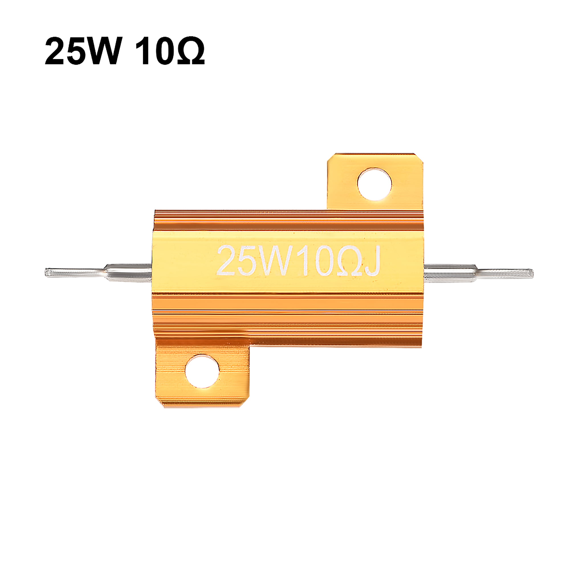 Wirewound Resistor MASO 1OHM 10W 5% Chassis Mount Aluminum Shell Wire Wound Resistors Gold Tone Aluminum Housed Resistor for LED Replacement Converter