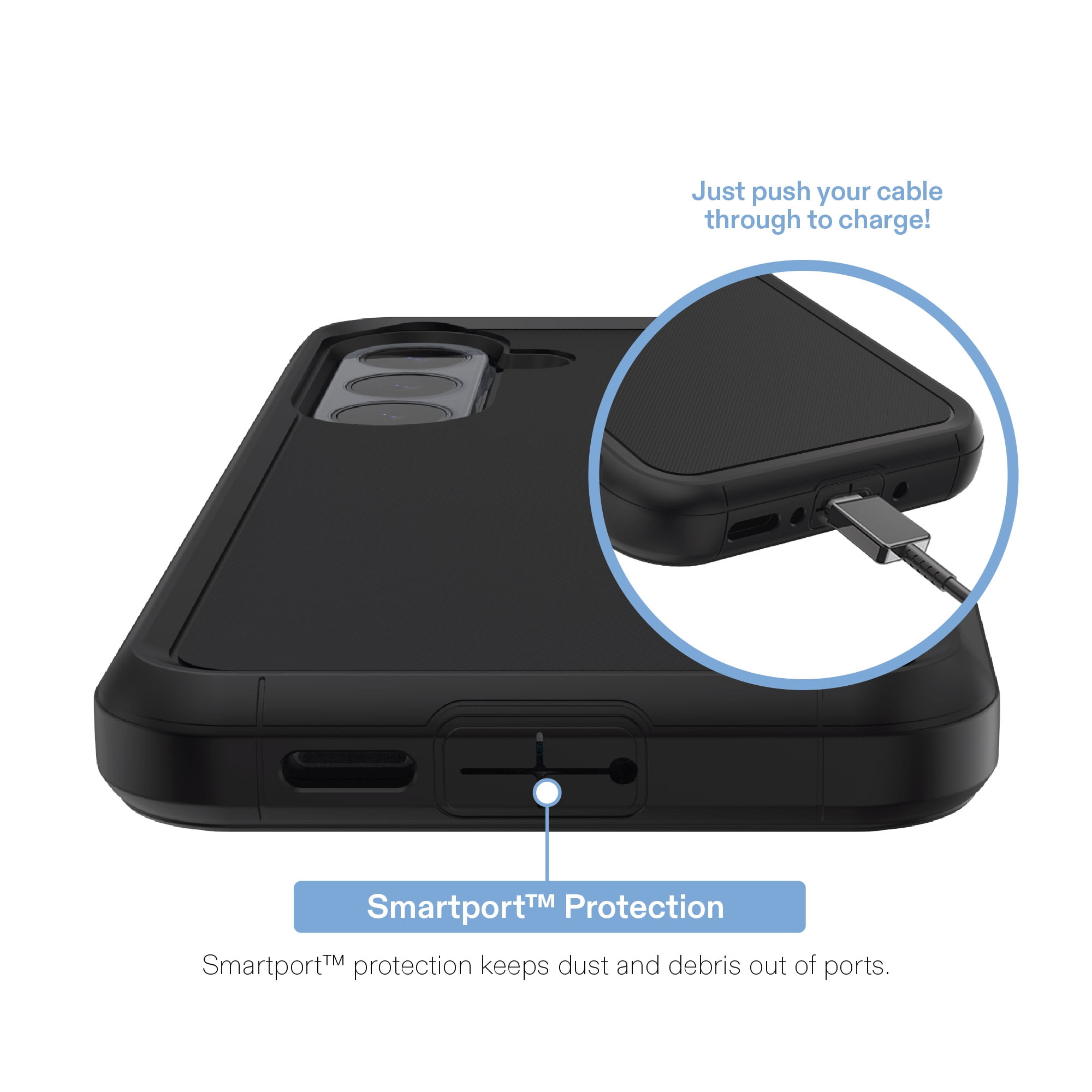 onn Rugged Phone Case for Samsung Galaxy S26 FE / S25 FE - Black