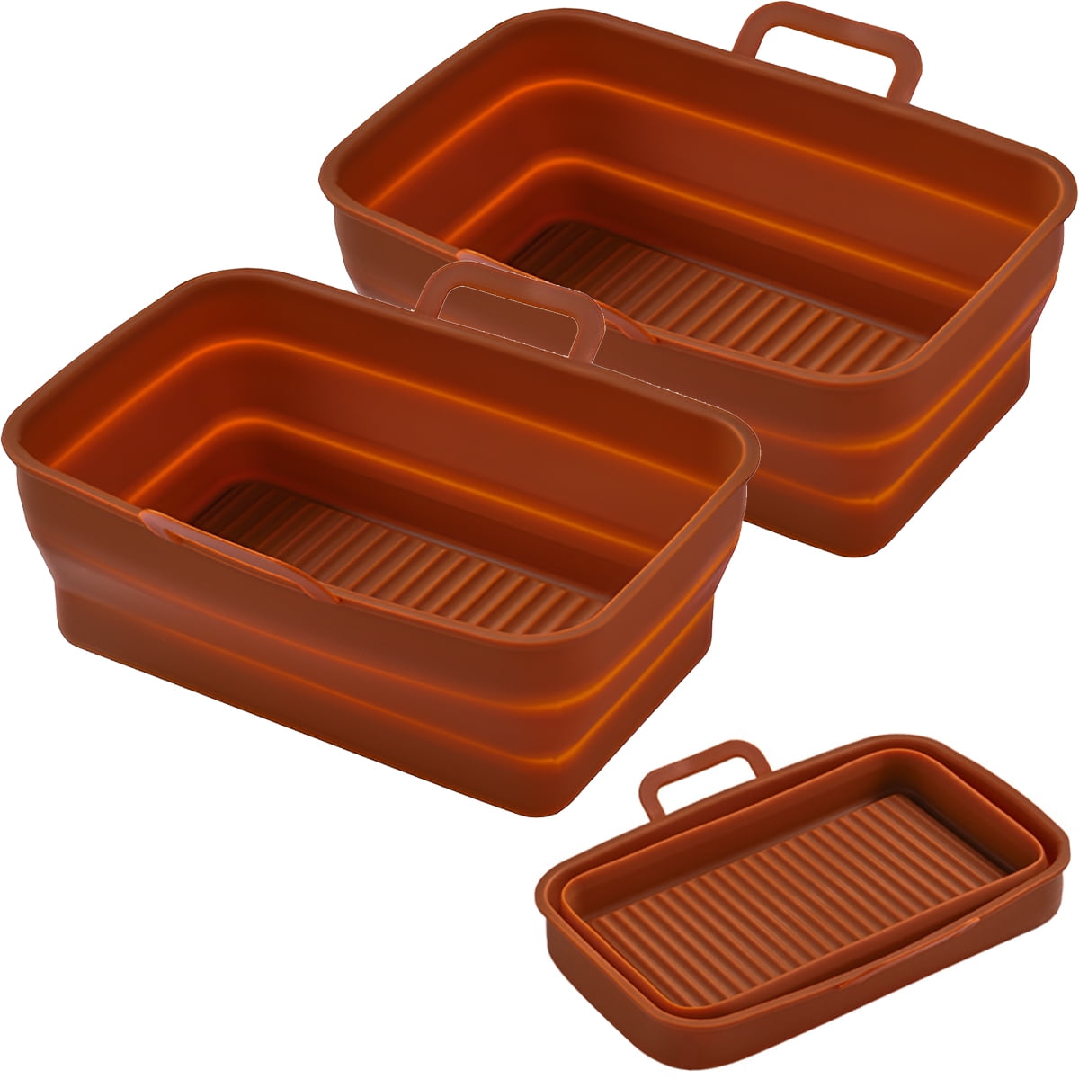 Ghopy 2 PCS Air Fryer Silicone Pot for Ninja Foodi Dual DZ201, Reusable