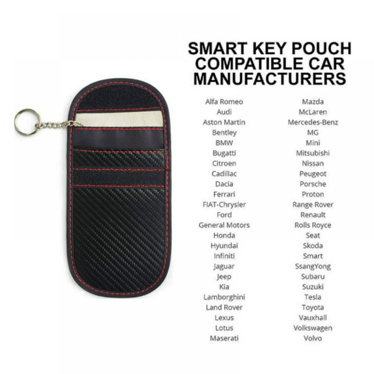 Faraday Bags,Faraday Bag for Key Fob Car RFID Signal Blocking Faraday Pouch,Key  fob Protector, Black Antitheft Products, Remote Entry Smart Key Fob Case 