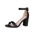 thumbnail image 1 of BLISSFUL STEP Women's Chunky Heel Open Toe Ankle Strap Sandals, 1 of 7