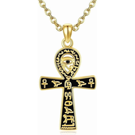 YAFEINI Ankh Necklace 925 Sterling Silver Egyptian Ankh Pendant for Men Women