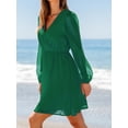 thumbnail image 4 of Cupshe Women's Chiffon Solid Long Peasant Sleeves Mini Dress, Sizes XS-XXL, 4 of 8