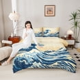 thumbnail image 4 of Castle Fairy Japanese Style Queen Comforter Set for Kids,Ocean Waves Bedding Comforter Set, 4 of 8