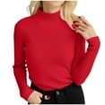 thumbnail image 3 of Sweaters for Women 2025 Fall Winter Long Sleeve Turtleneck Slim Fit Jumper Bottoming Shirt Womens Pullover Sweaters, 3 of 5