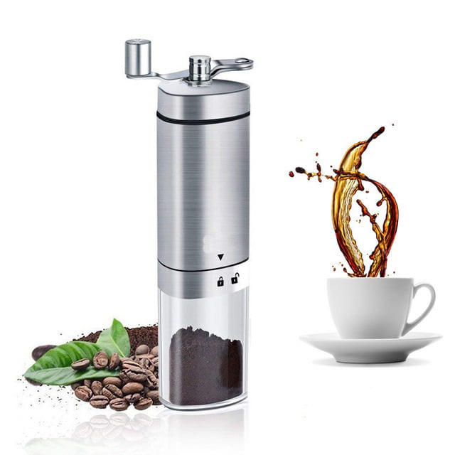 Hand Crank Grinder Grinder for Espresso French Press Turkish Brew Portable Hand Coffee Bean Grinder with Adjustable Conical Ceramic Burr & Brush Manual Coffee Grinder Stainless Steel