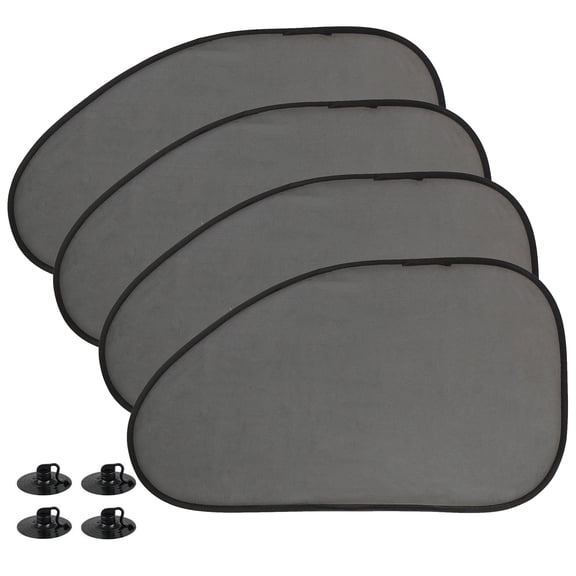 Lightweight Adult Automotive Window Shades,Mesh Black,25 x 15 in,4-Pieces