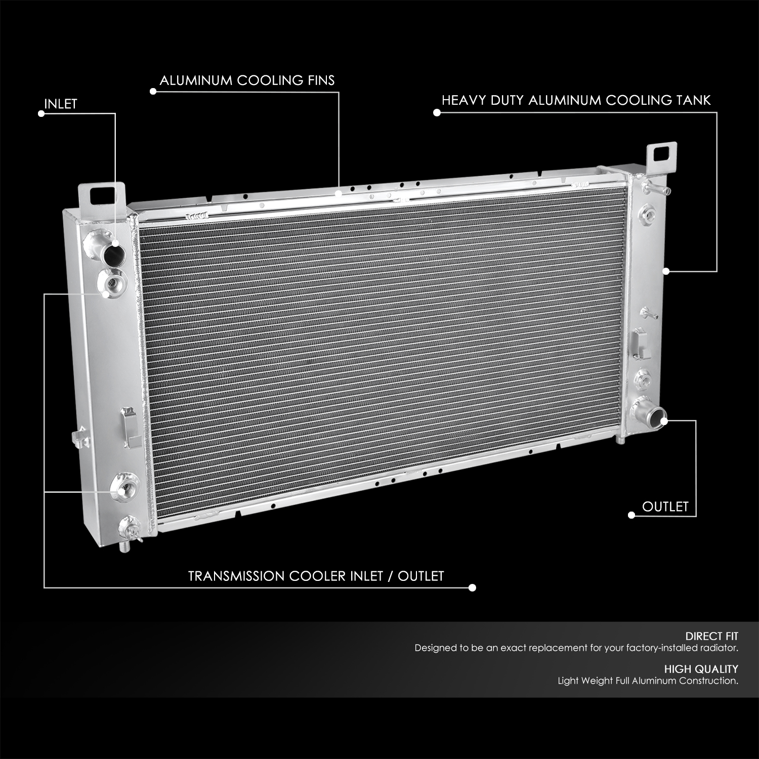 Gmc White Radiator DWVO 34'' Core Radiator Compatible Compatible With Chevy Silverado ...