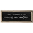 thumbnail image 1 of Let Her Sleep For When She Wakes She Will Move Mountains Rustic Framed Wood Farmhouse Wall Sign 6x18, 1 of 1