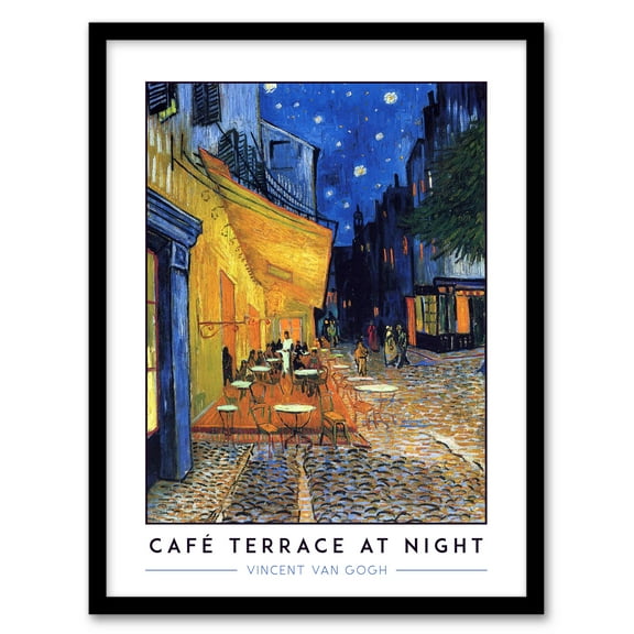 Artery8 Vincent Van Gogh Café Terrace At Night Place Du Forum Living Room Art Print Framed Poster Wall Decor 12x16 inch