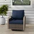 thumbnail image 6 of COOS BAY Outdoor Wicker Glider Chair Patio Rattan 360° Swivel Rocking Chair with Blue Cushions for Garden, Poolside, Backyard (Set of 1), 6 of 8
