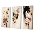 thumbnail image 3 of Designart "Hyperrealistic Beige and Pink Peony Blossoms I" Floral Peony Wall Art Set Of 3 - peonies Beige Gallery Set For Office Decor, 3 of 6
