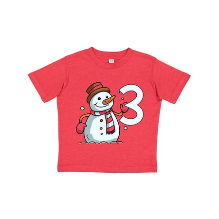 

Inktastic 3rd Birthday Snowman Gift Toddler Boy or Toddler Girl T-Shirt