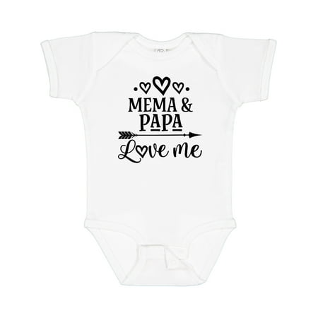 

Inktastic Mema and Papa Love Me Girls Baby Bodysuit