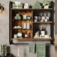 thumbnail image 3 of Bestier 33" Floating Shelves with LED Lights Wood Wall Mounted Storage Display Shelves for Bedroom, Rustic, 3 of 9