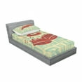 thumbnail image 3 of Ambesonne Vintage Fitted Sheet & Pillow Sham Set, Groovy Rock Music Vibe, Full, Red Yellow, 3 of 3