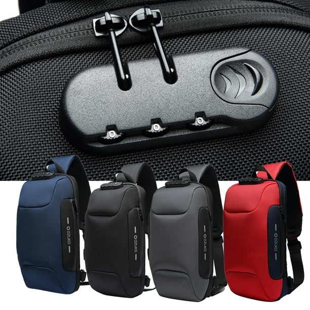 Bolsos para hombre Pechera Bloqueo multifuncion USB Antirrobo Mochila de hombro de viaje con multiples bolsillos movil impermeable Sweethay JJ24493 04 Walmart en linea