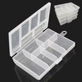 thumbnail image 1 of LanttAotte Mini 6 Grids 4-PACK Plastic Organizer Box Storage Container for Small Jewelry Fishing Tackles Earring Nail Rhinestones Beads Art DIY Crafts Organizer Clear, 1 of 6