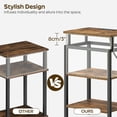 thumbnail image 5 of End Table with Charging Station, Side Table with USB Ports and Outlets, Small Nightstand with 3-Tier Storage Shelf, Bedside Table for Small Spaces, Living Room, Rustic Brown and Black, 5 of 18