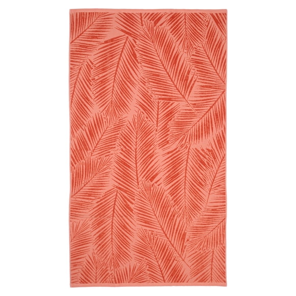 Hometrends Cotton Beach Towel, Sculpted Palm Aragon, 1 Piece, 40" x 70"