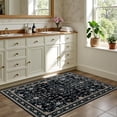 thumbnail image 4 of 2x3 Area Rugs Living Room Rug: Washable Vintage Boho Medallion Rug No Slip Stain Resistant Soft Carpet Indoor Floor Large Carpets for Bedroom Dining Room Farmhouse Nursery Hallway Home Office Black, 4 of 17