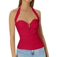 thumbnail image 1 of A Fashionable And Sexy Backless Navel Lace Up Solid Color Top For Ladies, 1 of 6