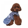 thumbnail image 3 of Denim Dog Dress Soft Breathable Striped Cotton Dress Cute Birthday Dog Puppy Dresses for Small Dogs Girl Pet Clothes Chihuahua Yorkie Outfits XS-XL, 3 of 7