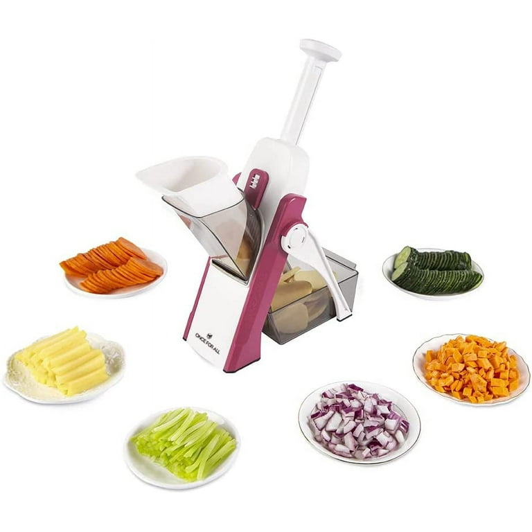 ColorLife Mandoline Food Slicer, Adjustable Stainless Steel With Waffle Fry  Cutter Crinkle Cut Potato Chip Vegetable Onion
