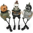 thumbnail image 3 of Boo Wicked Spooky Green 7.5 x 2.25 Resin Decorative Tabletop Figurine Shelf Sitter Set 3, 3 of 5