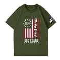 thumbnail image 4 of Hogleaql American Flag T-Shirt for Men Crew Neck American Flag Short Sleeve Tops Patriotic Dressy Independence Day Themed Loose Fit Tshirt Army Green XL, 4 of 6
