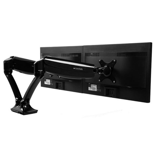 Loctek Dual Monitor Mount Full Motion Desk Mounts For 10 27 Computer W Gas Spring Arm And Clamp Or Grommet Desktop Support Com Loctek Dual Monitor Mount Full Motion, Computer Monitor Arm Desk Mount