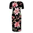 thumbnail image 5 of Delliss Women's Maternity Dress - Printed Fitted Stretch short Sleeve W/Ruched S-XL, 5 of 6