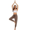 thumbnail image 3 of Hanerdun Womens Sweatpants with Pockets Ankle Elastic Waist Yoga Athletic Joggers Activewear Brwon L, 3 of 7