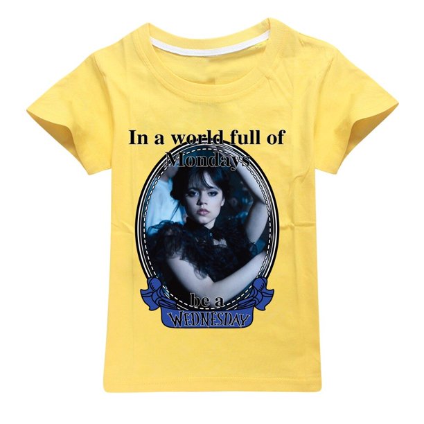 Camiseta de cuello redondo para niñas y niños Ropa de verano Algodón Patrón de dibujos animados Familia Viernes Camisetas zhangyuxiang LED