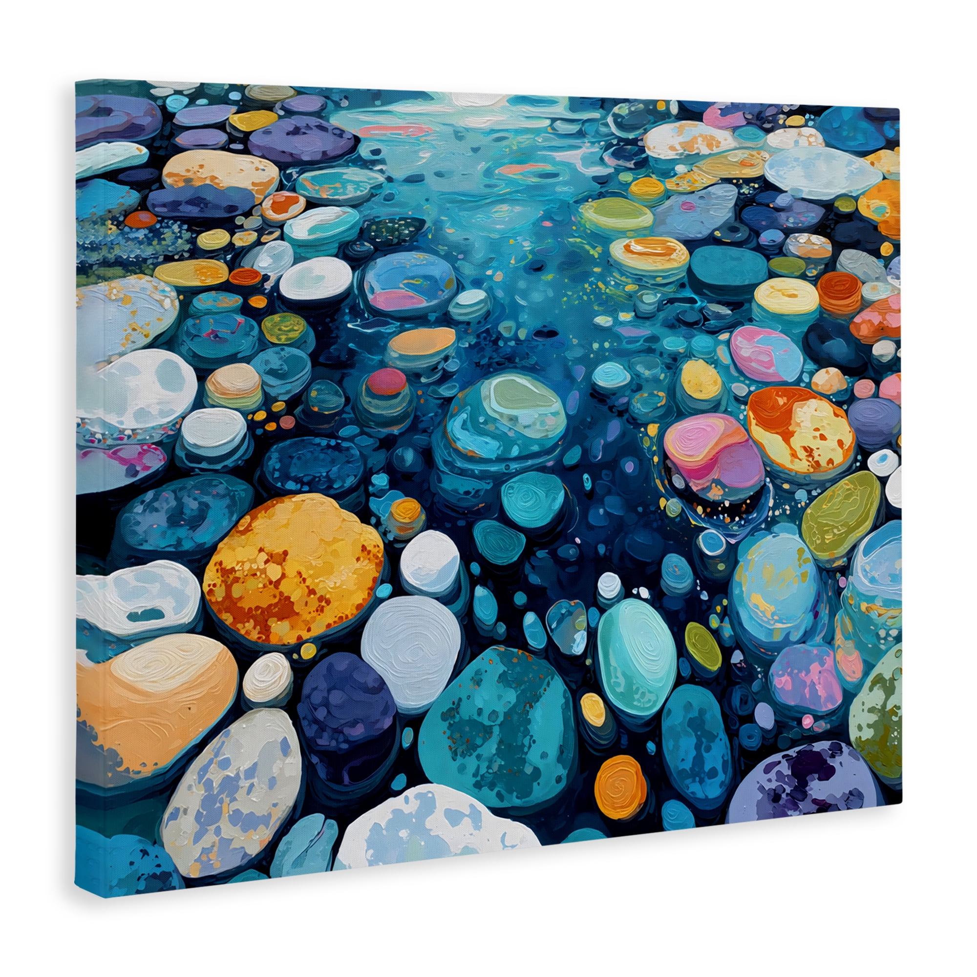 Stupell Industries Rainbow Rocks in River Canvas Wall Art, design by Franklyn Gregory