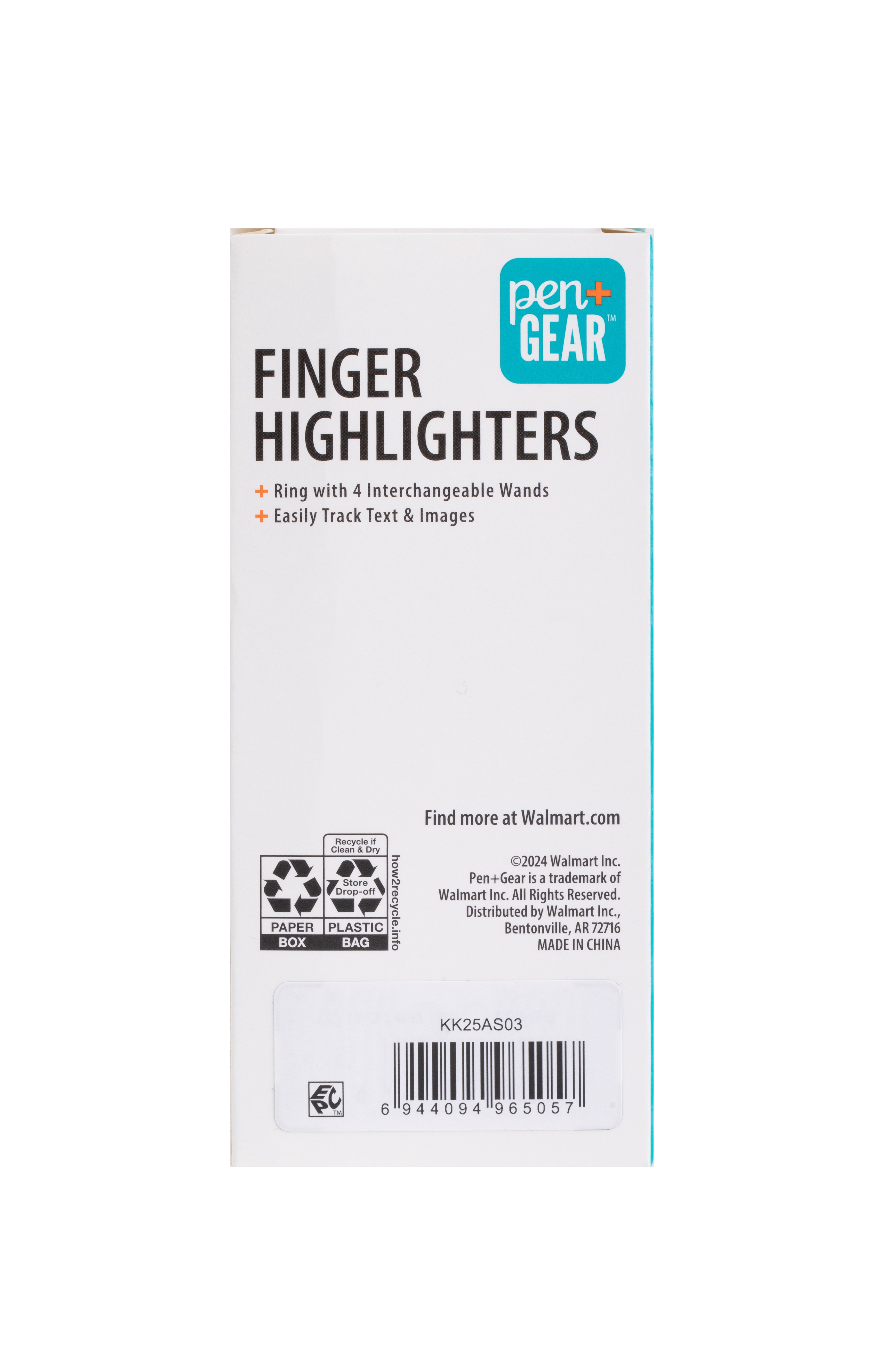 Pen+Gear Finger Reading Highlighter Adaptive Set - 5 Pieces with Interchangeable Wands and Ring