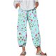 thumbnail image 1 of Pantalones de Mujer Traje Verano Cómodo de Moda Impreso Pantalones Recortados, Pantalones Elásticos Casuales, 1 of 5