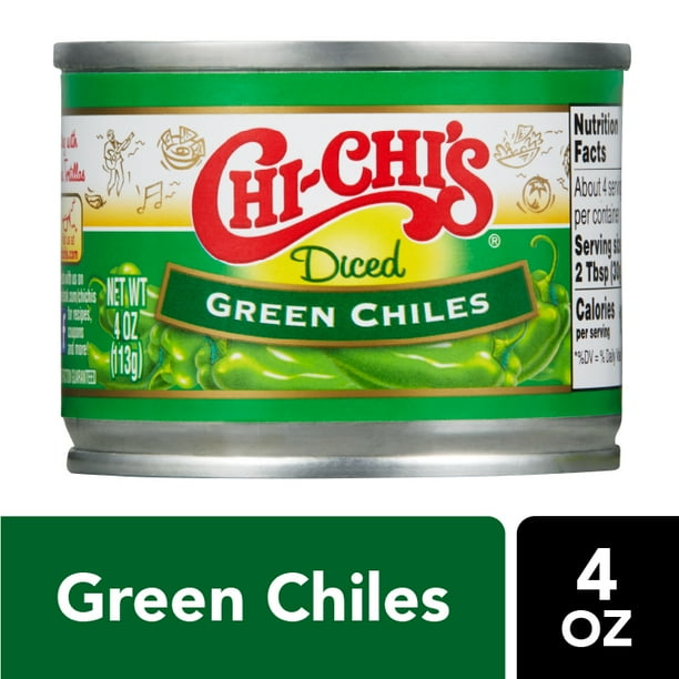 ChiChi's Diced Fiesta Green Chilies 4 oz. Can