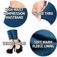 thumbnail image 5 of Satina Fleece Lined Leggings High Waist Compression Slimming Warm Opaque Tights (One Size, Dark Teal), 5 of 5