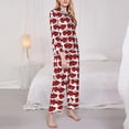 thumbnail image 3 of Fotbe Cute Red Crab Conjunto de Pijama de Manga Larga para Mujer con Estampado, Ropa de Dormir de 2 Piezas, Conjunto de Casa Suave y Cómodo con Bolsillos-Large, 3 of 7